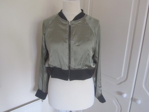 zara cropped bomber jacket khaki