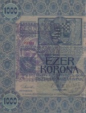 Austria 1000 KRONEN  1902 +  hanstamp CITTA DI FIUME - Consiglio Nazionale- RARE