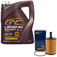 MotoröL Set 0W-30 5 Liter + ÖLfilter SH 4771 P FüR Audi A2 Seat Skoda Octavia VW