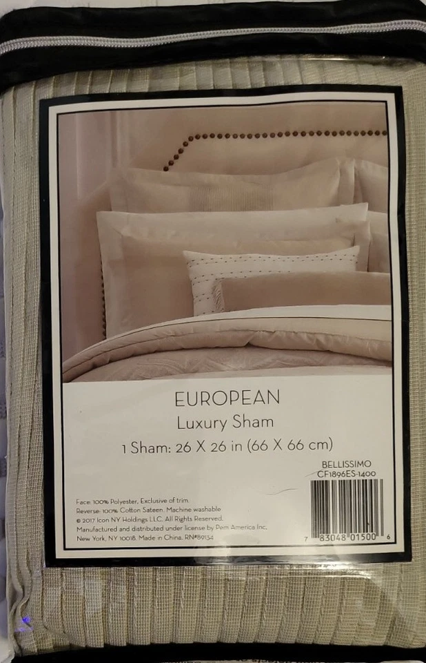 Charisma Bellissimo Luxury EURO Almohada Falsa 26 x 26 Beige Poliéster Foto 4 de 4