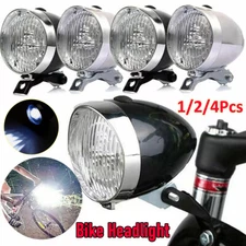 Classical Chrome Vintage Bicycle Bike LED Light Headlight Front Retro Head Lamp