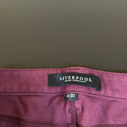 Liverpool Los Angeles Pants Stretch Casual Straight Burgundy Womens 10 30x29" - Picture 2 of 11