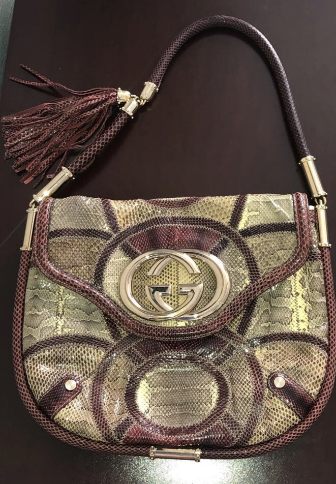 Gucci Britt GG Patchwork Croco/Python/Authentic R… - image 1