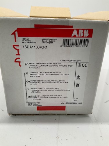 NEW ABB KXT6CUAL3X400K-3PC SET OF FRONT CABLE TERMNALS FCCUAL 3X2/0-400KCMIL XT6 - Picture 3 of 13