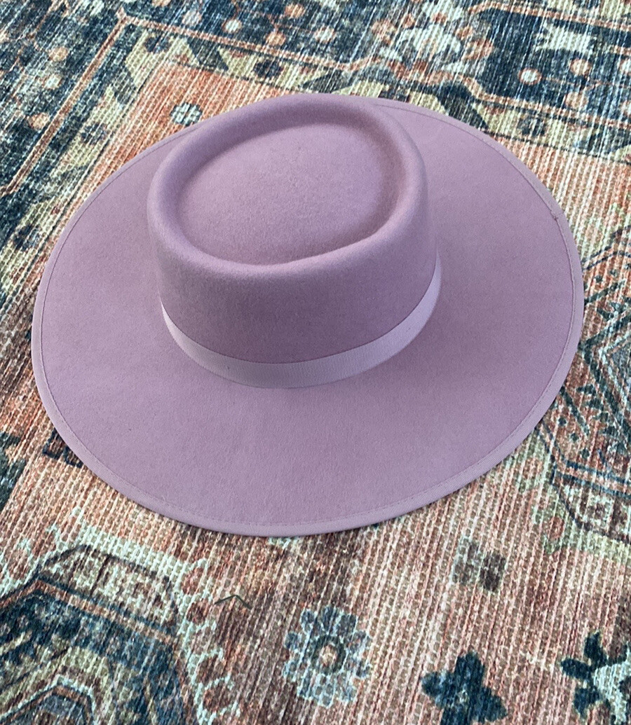 Urban Outfitters Nora Felt Boater Hat Rose New | eBay display picture 3