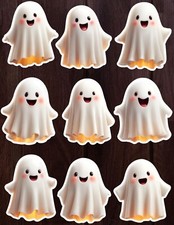 Floating Ghost Die Cut Vinyl Stickers Set Scrapbooking Laptop Water Bottle