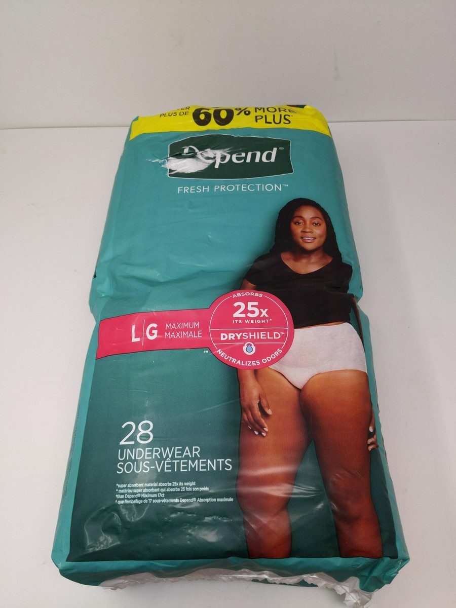 Depend Fresh Protection Incontinence Underwear Women Large 28ct
