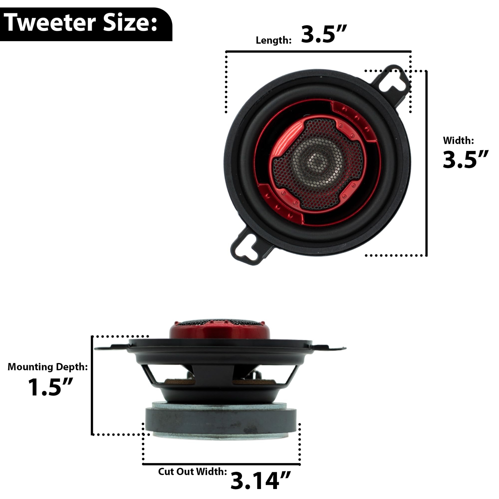 MB Quart XK2-108 3.5" 140W Coaxial 2-Way Speaker System for Car Audio (1 Pair)