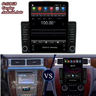 9.5'' 6+128GB Radio Player GPS FM AM DAB For Carplay For Chevy GMC Sierra Acadia
