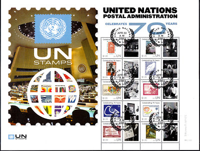 1) UNO New York 2021 1786-1795 gestempelt GRUSSMARKEN 70. Jahrestag der UNPA