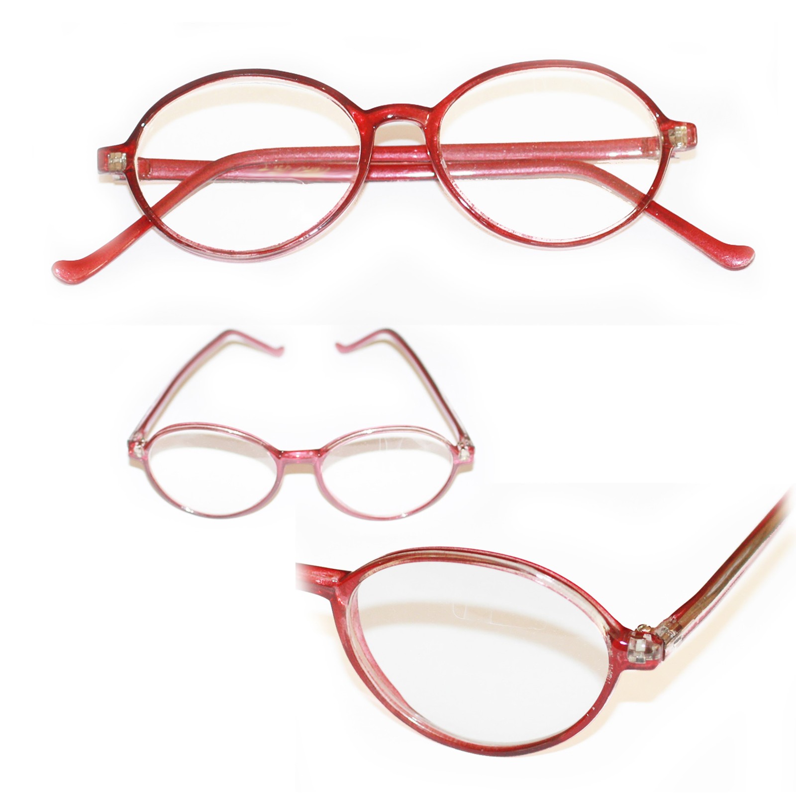 Super Vintage Academic Red Frame Reading Glasses with Real Glass Lenses +2.50-image