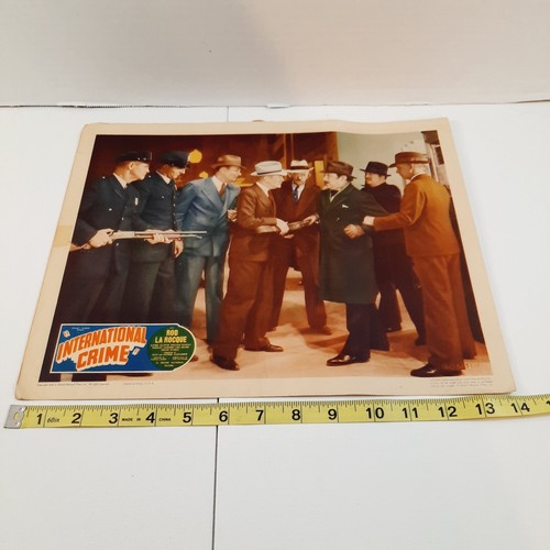 TARJETA LOBBY CRIMEN INTERNACIONAL 1938 ROD LA ROCQUE 11 x 14 *VER FOTOS PARA VER ESTADO - Imagen 2 de 11