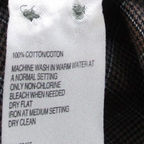 Black Brown 1826 Button Up Shirt Men's L Brown Blue Geometric Plaid 100% Cotton - Изображение 3 из 4