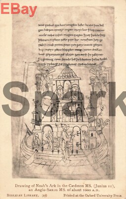 Zeichnung der Arche Noah Bodleian Bibliothek Vintage Postkarte V12