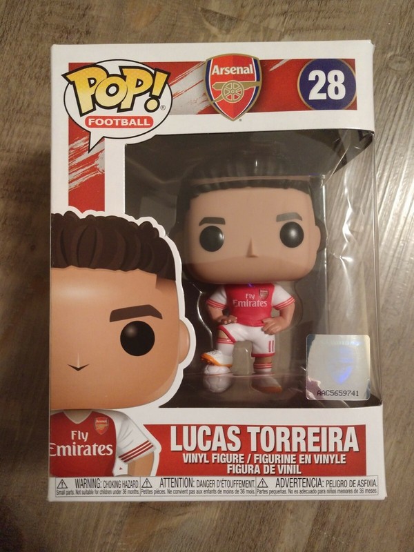 BRAND NEW! COLLECTOR'S POP! FOOTBALL ARSENAL #28 LUCAS TORREIRA ACTION FIGURE!