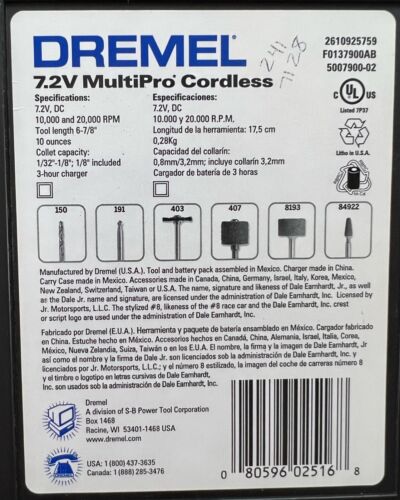 7.2 V MultiPro Cordless DREMEL Tool ~Dale Earnhardt Jr. #8 NASCAR Driver Series - Picture 4 of 13
