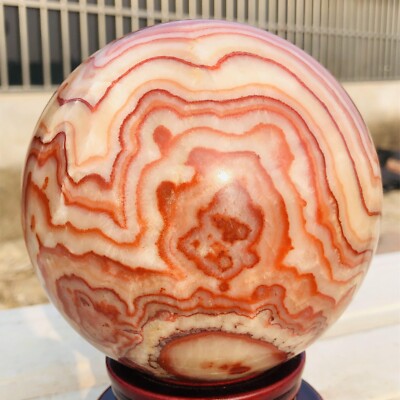 2890g Natural Rhodochrosite Quartz Crystal Red Gem Ball Mineral Specimen Healing