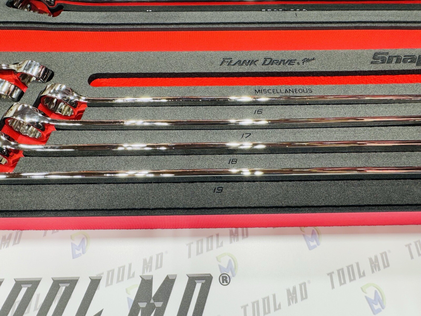 Snap-on Tools USA NEW 21-Piece Metric & SAE LONG Combination Wrench Foam Set