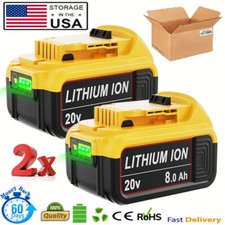 2Pack For DeWalt 20V 20 Volt Max 8.0AH Lithium Ion Battery DCB206 DCB205 DCB204