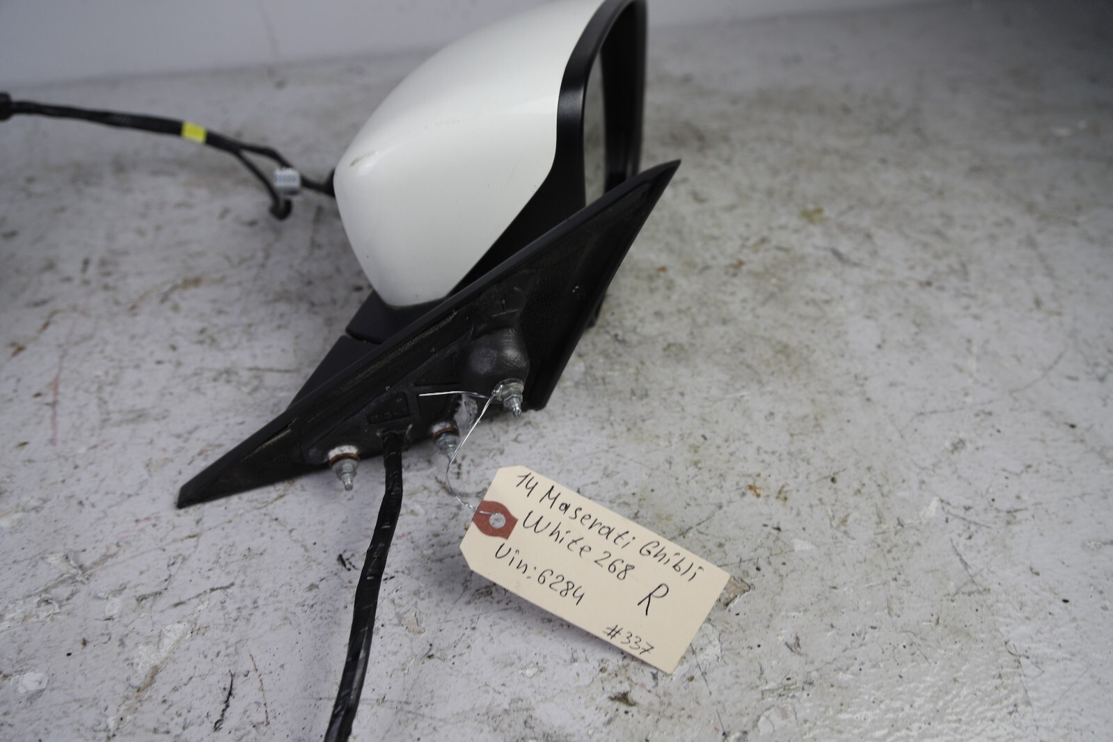14-17 Maserati Ghibli Left Driver Side Mirror Door Rear View Fold Heated White