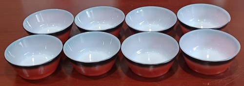 8 Anchor Hocking Fire King Small Glass Bowls Red Black 4-3/4" Vintage Oven-Proof - Picture 6 of 16