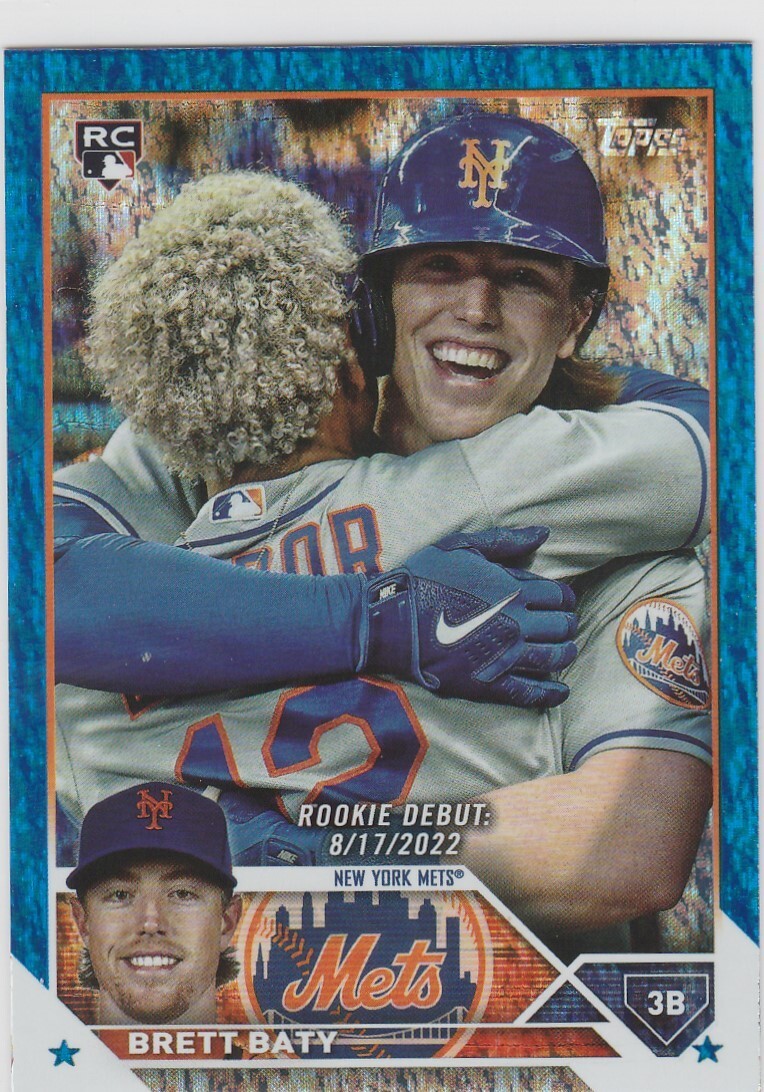 2023 Topps Update Brett Baty US158 Rookie Debut Blue Foil 867/999 NY Mets