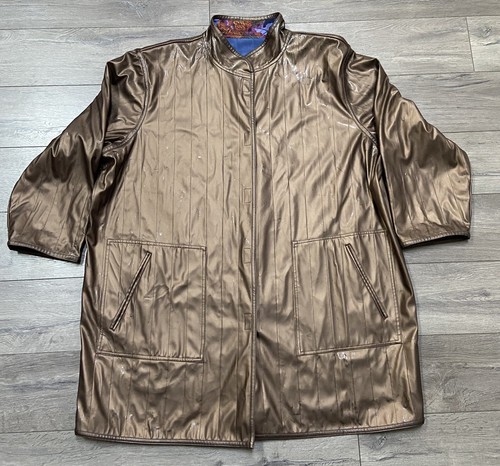 Koos of Course Reversible Jacket Raincoat Blue Floral Size 3XL - Picture 9 of 15