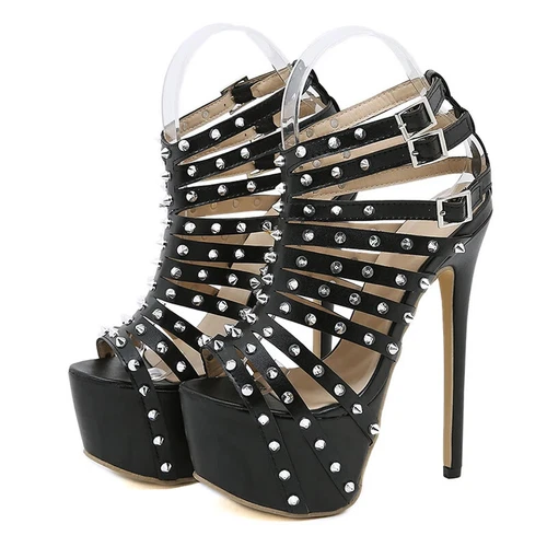 Women Sexy Peep Toe Pumps Platform High Heels Summer Sandals Stilettos Shoes - Picture 4 of 15