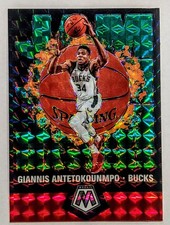 Giannis Antentokounmpo 2019-20 Panini Mosaic Jam Masters Green Reactive Prizm🔥
