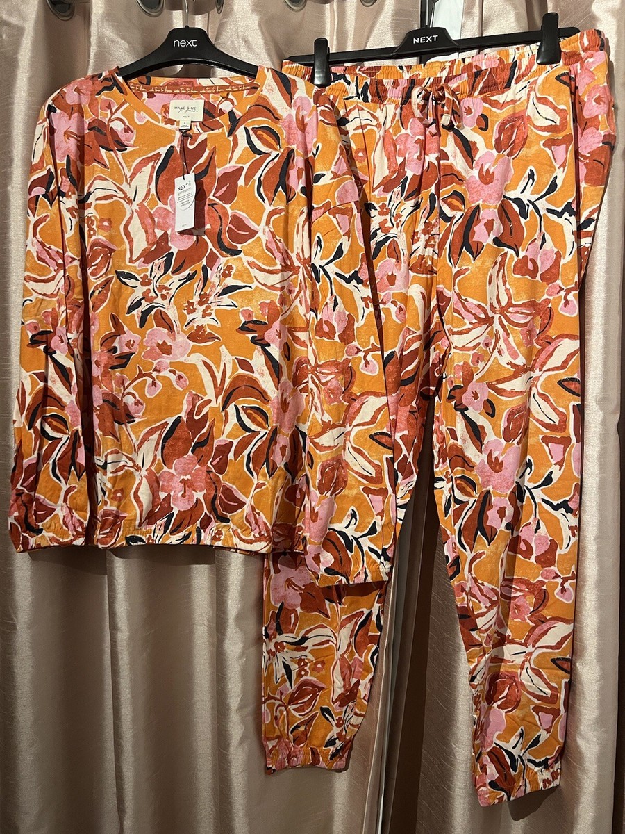 Next Women's Floral 100% Cotton Long Sleeve Pyjamas Size Large