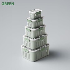 5 PCS Mega Size Food Storage Container Set BPA Free Stackable Kitchen GREEN