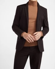 NEW EXPRESS $248 BROWN TEXTURED SLIM LUXE COMFORT SOFT SUIT JACKET SZ 42S