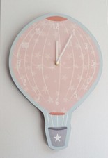 PINK HOT AIR BALLOON WALL CLOCK CHILDREN’S NURSERY NEW BABY CHRISTENING GIFT