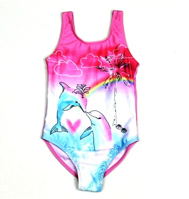 Dopodopo girls girls swimsuit swimming costume swimwear dolphins print size 98/104