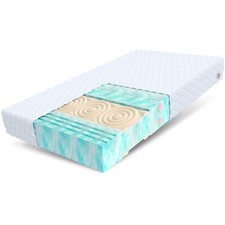 Matratze 140x200 cm Kaltschaum HYBRID H4 7 Zonen HR-Schaum 21 cm JERSEY Bezug