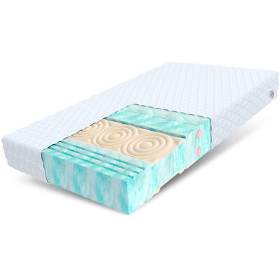 Matratze 140x200 cm Kaltschaum HYBRID H4 7 Zonen HR-Schaum 21 cm JERSEY Bezug