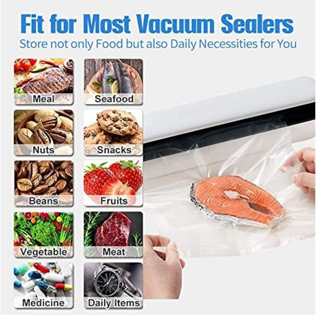200 Vacuum Sealer Bags 8X12" Quart Food Vac Storage for Food Saver