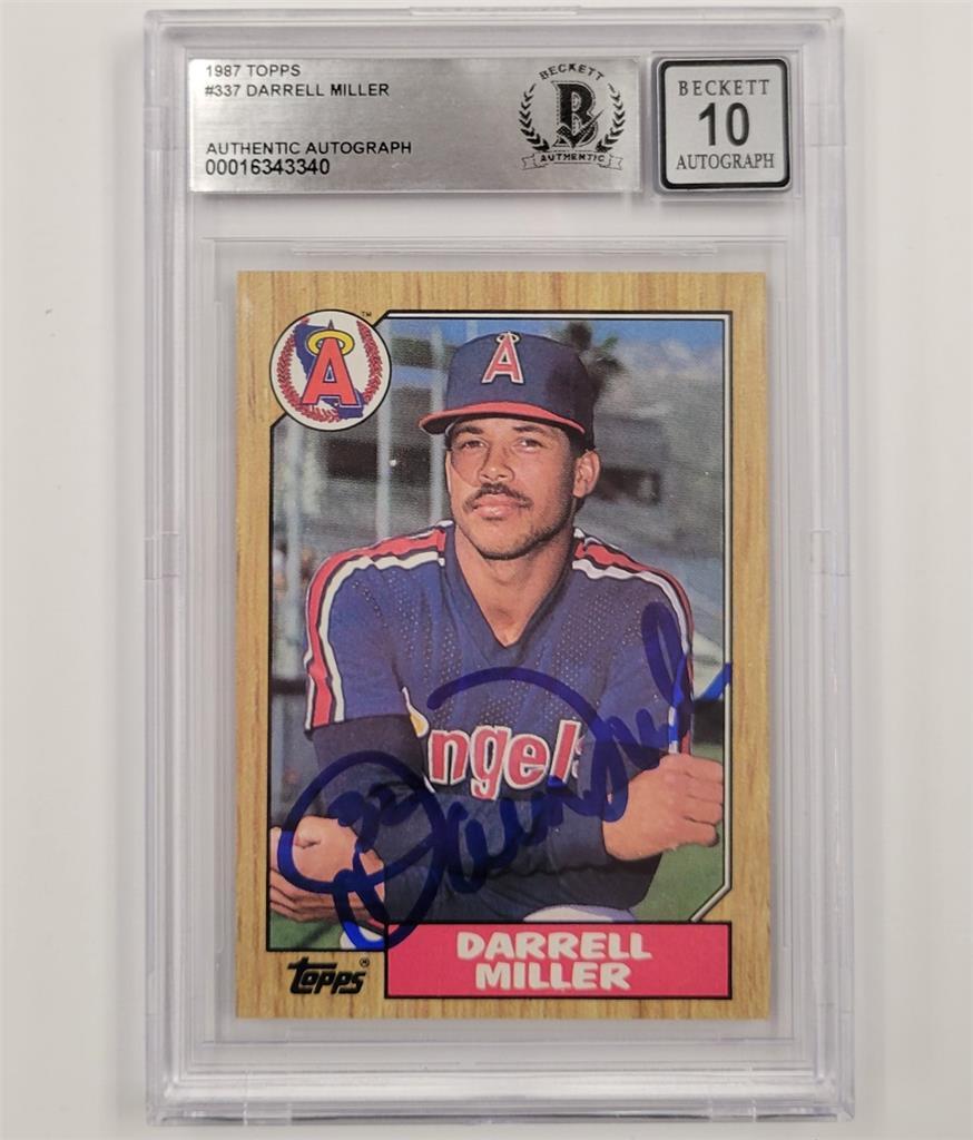 Darrell Miller signed 1987 Topps #337 card Angels autograph Beckett BAS 10 auto