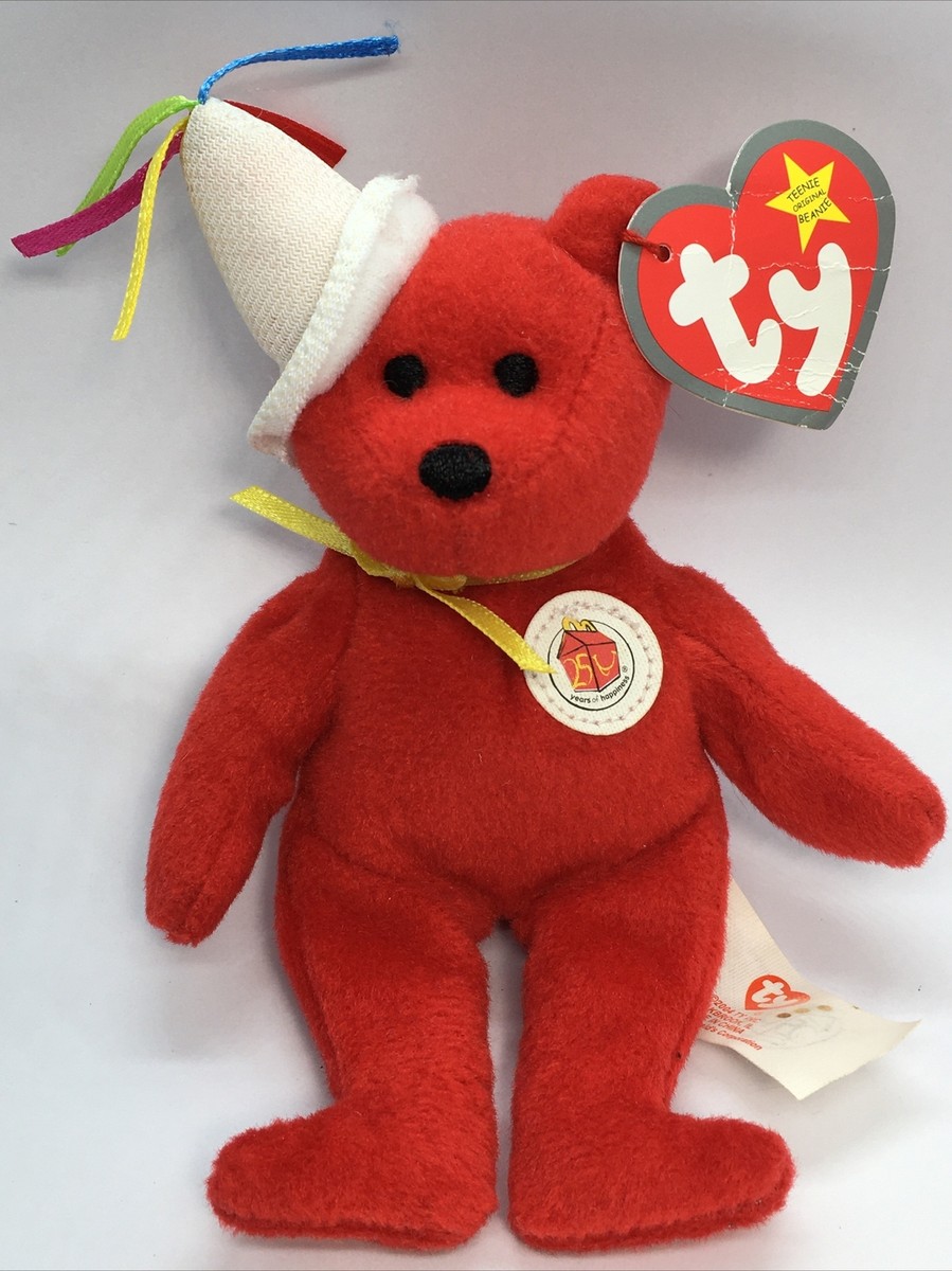 Ty Teenie Beanie Babies Happy Meal 25th Bear McDonald 25th