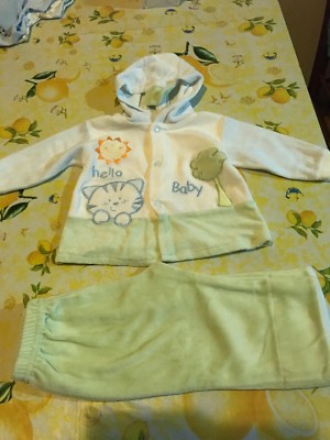 Completo neonato bimbo ciniglia maglia e pantaloni 3-6 mesi