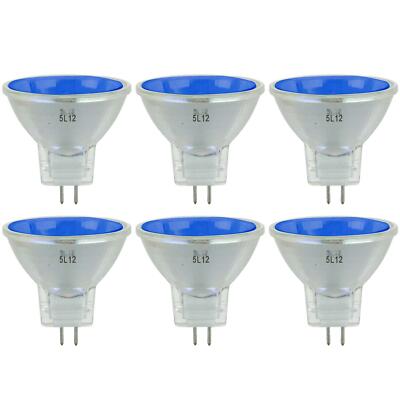 6 Pack Sunlite 20 Watt, 10° Narrow Spot, MR11 w/Cover Guard, GU4 Base, Blue