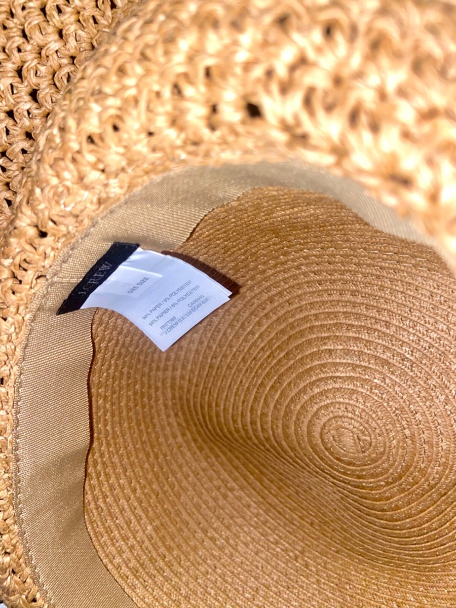 J.Crew Textured Summer Straw Floppy Wide Brim Hat One Size  display picture 1