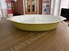 Vintage Pyrex Green 1 Quart Divided Casserole Dish
