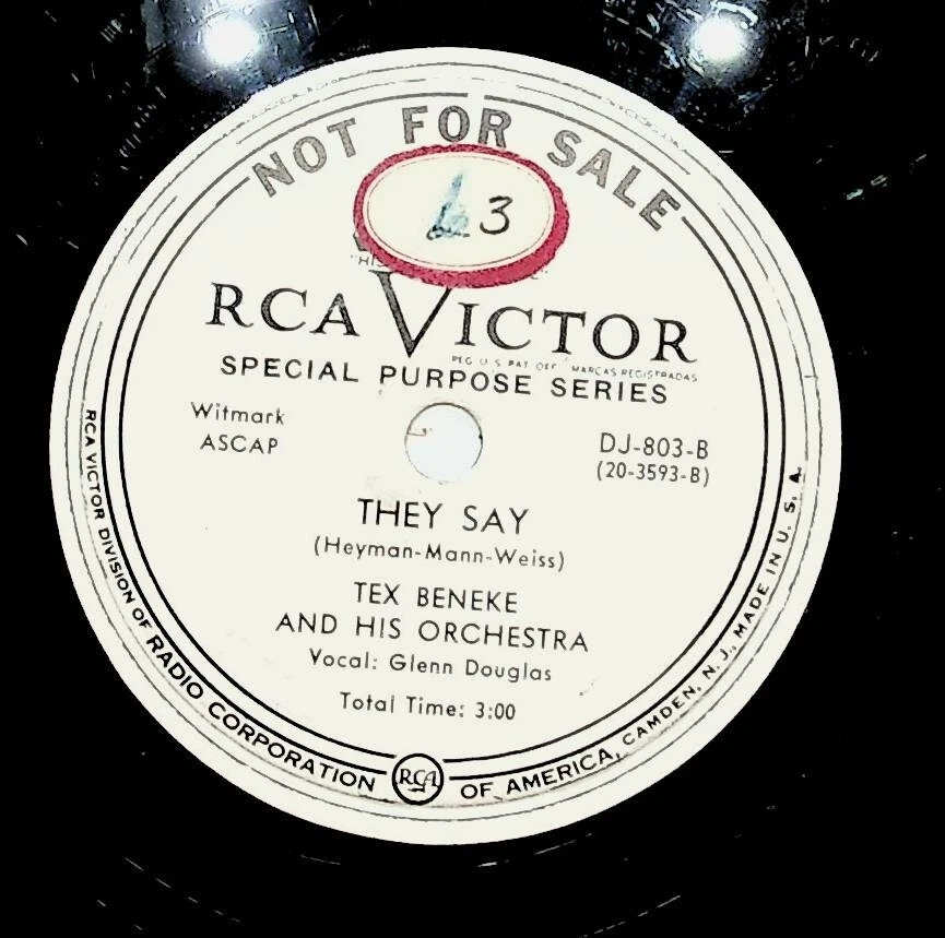 1949 Tex Beneke Orchestra I'm The Man With The Dreams They Say 78 Record PROMO Foto 2 de 2
