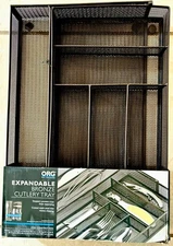 ORG Expandable Bronze Cutlery Tray, 7 Compartments,