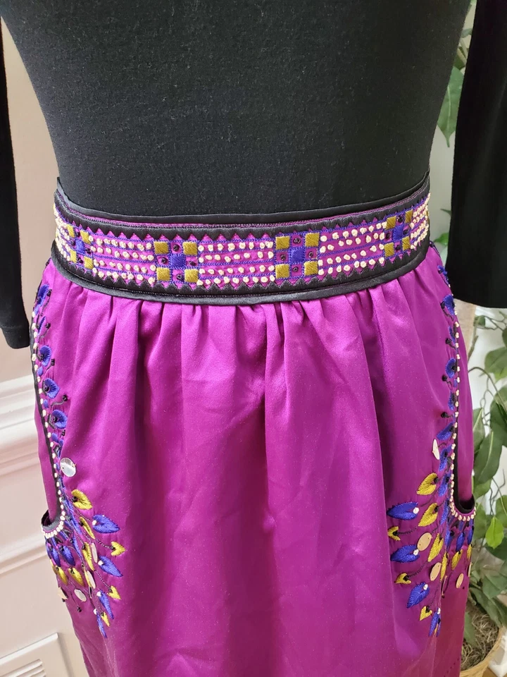 Vestido Phoebe Couture Negro Rosa Cuello Alto Manga Larga Seda Hasta la Rodilla Talla 2 Foto 3 de 4