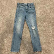 Madewell Perfect Vintage Denim Jean Straight Leg Distressed Light Wash Size 25