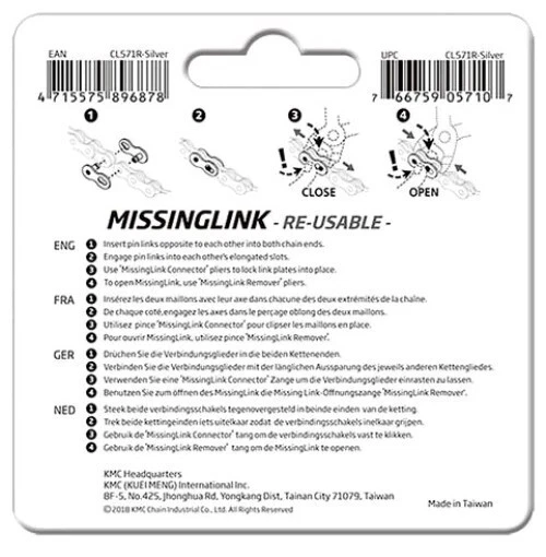 Paquete de dos NUEVOS KMC 7/8 velocidades eslabones perdidos cadena bicicleta eslabones rápidos KMC SRAM Shimano Foto 2 de 3