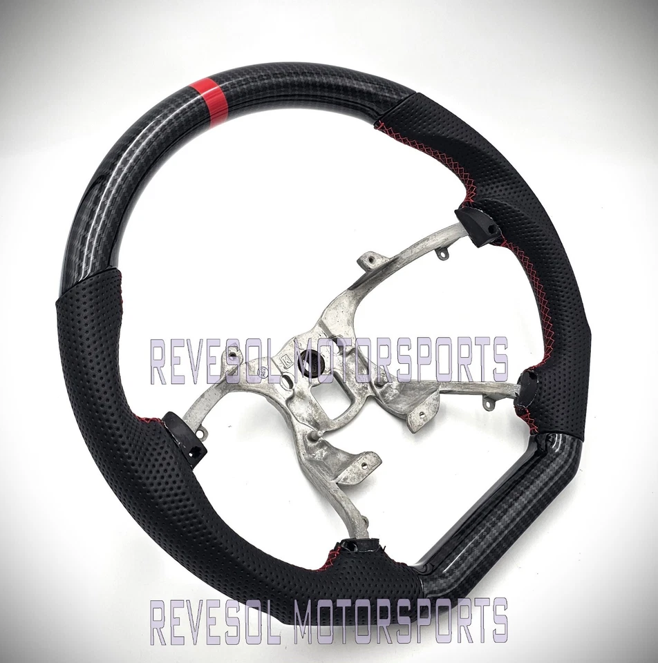 for 2007-2013 GMC Sierra Yukon Denali Hydro Carbon Fiber Leather Steering Wheel - Image 2 of 4