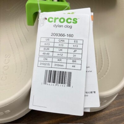 Crocs Dylan Clog Stucco Ivory Off White Unisex Slip On Sandals 209366-160